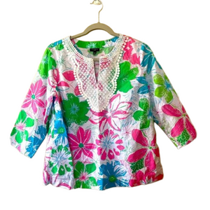 Talbots large petite floral blouse